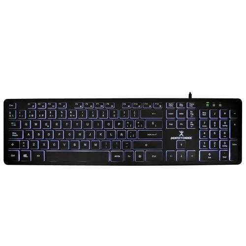 Teclado Alámbrico SLIM PC-201304 PERFECTCHOICE con iluminación blanca Backlight - Teclado Alámbrico SLIM PC-201304 PERFECTCHOICE con iluminación blanca Backlight -